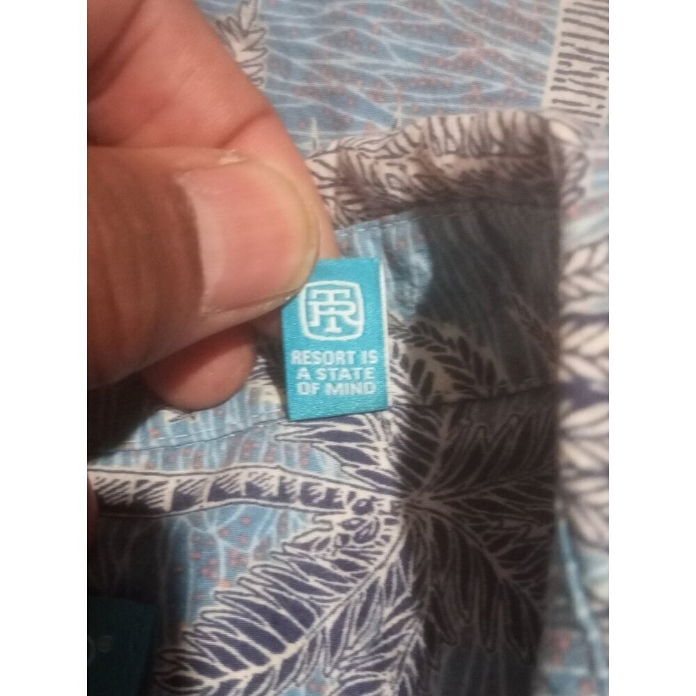 Tori Richard Shirt Men XL Blue Floral Hawaiian Print Button Up Casual Vacation - Picture 10 of 13